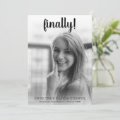 Faire-part Finalement Simple Photo Moderne Graduation (Debout devant)