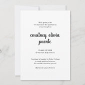 Faire-part Finalement Simple Photo Moderne Graduation (Dos)