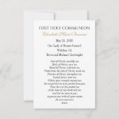 Faire-part First Communion Angel Eucharist Prayer Keepsake (Dos)