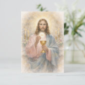 Faire-part First Communion Jesus Eucharist Keepsake Prayer (Debout devant)