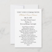 Faire-part First Communion Jesus Eucharist Keepsake Prayer (Dos)
