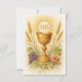 Faire-part First Communion Keepsake Eucharistic Chalice Card (Devant)