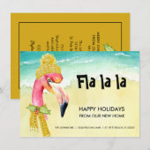 Faire-part Flamant rose Joyeuses vacances de notre nouvelle m (Devant / Derrière)