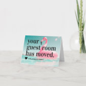 Faire-part Flamant rose rose tropical Changement d'adresse Dé (Devant)