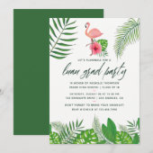 Faire-part Flamant Rose Tropical Aquarelle Luau Diplômé (Devant / Derrière)