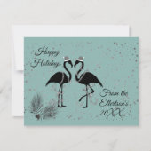 Faire-part Flamants roses amusants Noël Parties scintillant p (Devant)