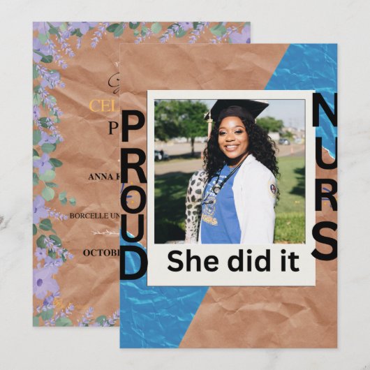 Faire-part Flat Announcement Card (Devant / Derrière)