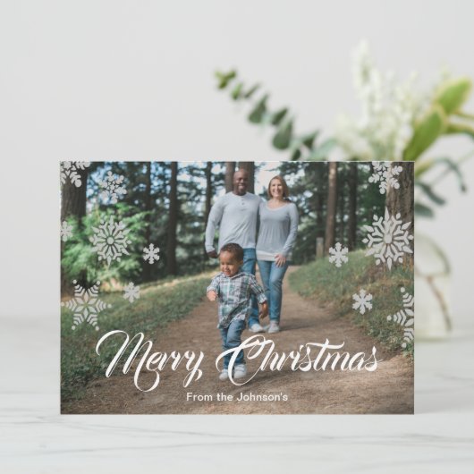 Faire-part Flèche-neige de vacances (Debout devant)