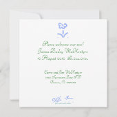 Faire-part Fleur bleu pâle (Dos)