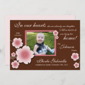 Faire-part Fleur de cerise rose et annonces d'adoption Brown (Devant / Derrière)