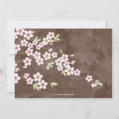 Faire-part Fleur de cerisier rose et marron naissance photo b (Dos)