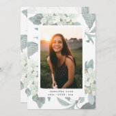 Faire-part Fleur de fleurs blanches Photo Université Grad (Devant / Derrière)