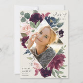 Faire-part Fleur de prune | Diplôme photo (Devant)