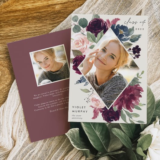 Faire-part Fleur de prune | Diplôme photo