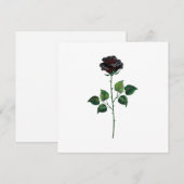 Faire-part Fleur rose noire (Devant / Derrière)