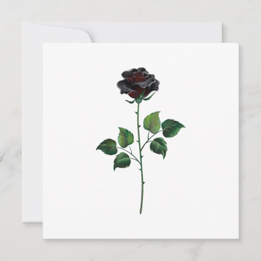 Faire-part Fleur rose noire (Devant)