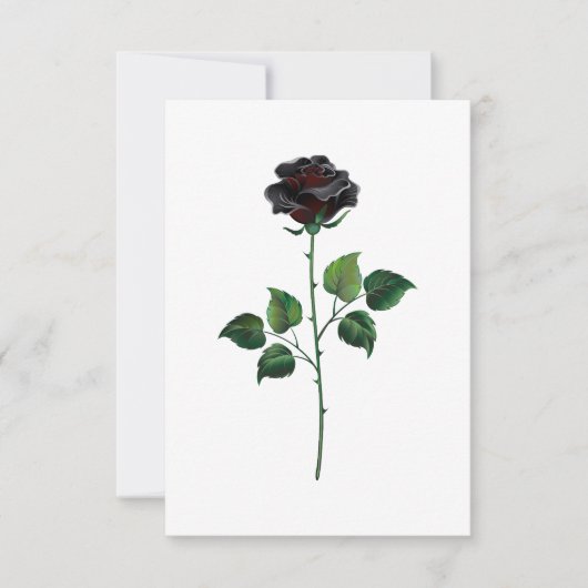 Faire-part Fleur rose noire (Devant)