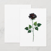 Faire-part Fleur rose noire (Devant / Derrière)