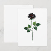 Faire-part Fleur rose noire (Devant / Derrière)