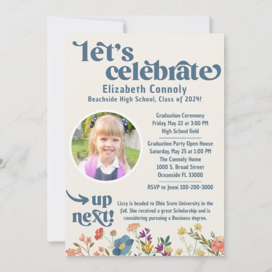 Faire-part fleur sauvage (Dos)