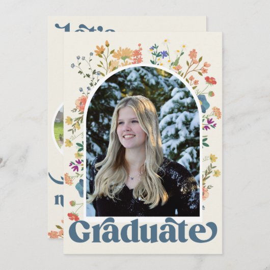 Faire-part fleur sauvage (Devant / Derrière)