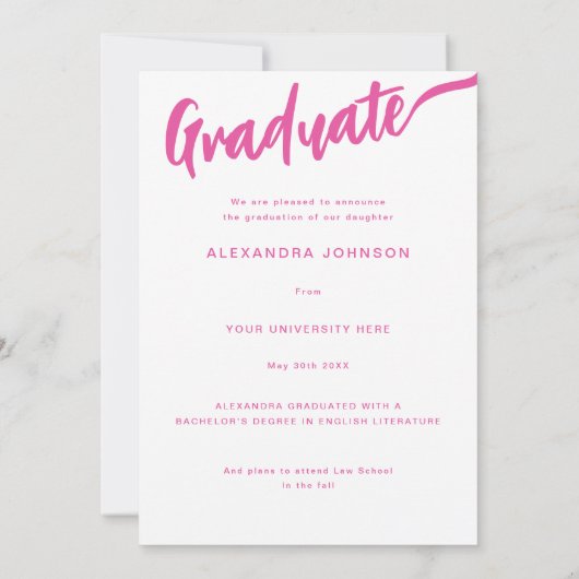 Faire-part Fleur sauvage - Arche photo Pink Script (Dos)