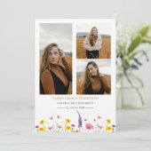 Faire-part fleur sauvage avec photos (Debout devant)
