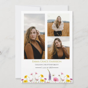 Faire-part fleur sauvage avec photos