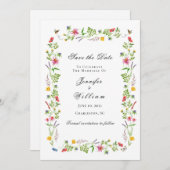 Faire-part Fleur sauvage d'aquarelle Mariage Enregistrer la d (Devant / Derrière)