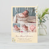 Faire-part Fleur sauvage de marguerite accueil nouveau-né béb (Debout devant)