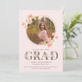 Faire-part Fleur sauvage rose Fille Lycée (Debout devant)