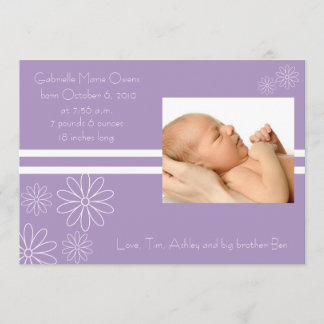 Faire-part Fleurs amusantes -Violet