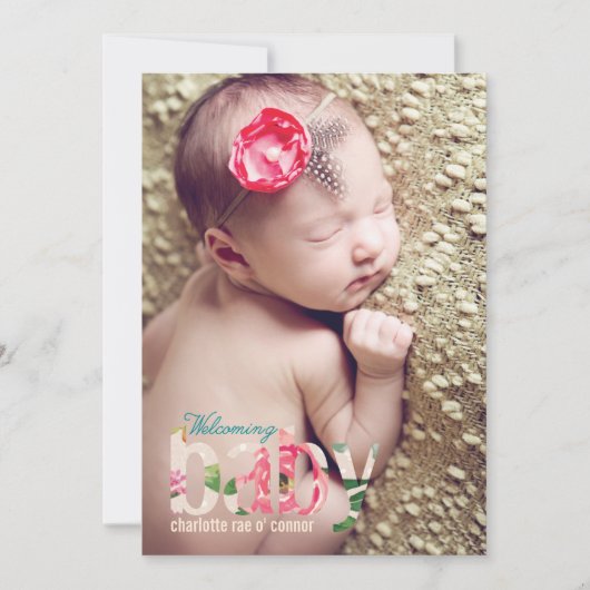 Faire-part FLEURS BÉBÉ (Devant)