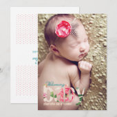 Faire-part FLEURS BÉBÉ (Devant / Derrière)