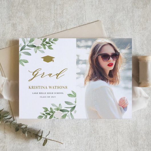 Faire-part Fleurs Blanches de Végétation à l'Aquarelle pour l