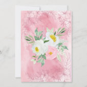 Faire-part Fleurs d'aquarelle blanche et rose pâle (Devant)