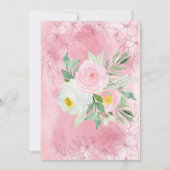 Faire-part Fleurs d'aquarelle blanche et rose pâle (Devant)