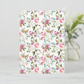 Faire-part Fleurs d'aquarelle douce Motif Rose (Debout devant)