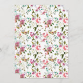 Faire-part Fleurs d'aquarelle douce Motif Rose (Devant / Derrière)