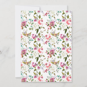 Faire-part Fleurs d'aquarelle douce Motif Rose