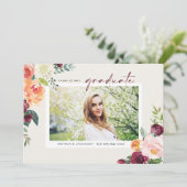 Faire-part Fleurs d'automne à l'aquarelle Photo remise de dip (Debout devant)