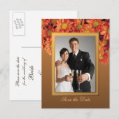 Faire-part Fleurs d'automne Enregistrer la date Carte postale (Devant / Derrière)