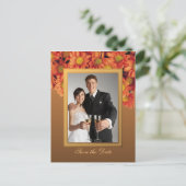 Faire-part Fleurs d'automne Enregistrer la date Carte postale (Debout devant)