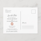 Faire-part Fleurs d'automne enregistrer la date carte postale (Dos)