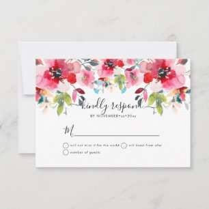 Faire-part Fleurs de ressort d'aquarelle RSVP