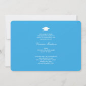 Faire-part Fleurs de script élégantes Bleu | Modern Photo Gra (Dos)
