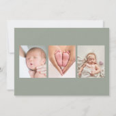 Faire-part Fleurs de verdure 4 Photo Naissance Bébé (Dos)