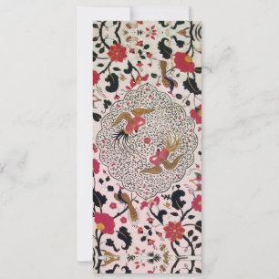 Faire-part Fleurs Et Oiseaux EDEN Floral Rouge Noir Rose