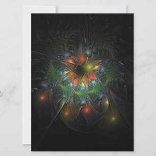 Faire-part Fleurs imaginaires fractales douces et tendres