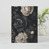 Faire-part Fleurs noires et blanches (Debout devant)